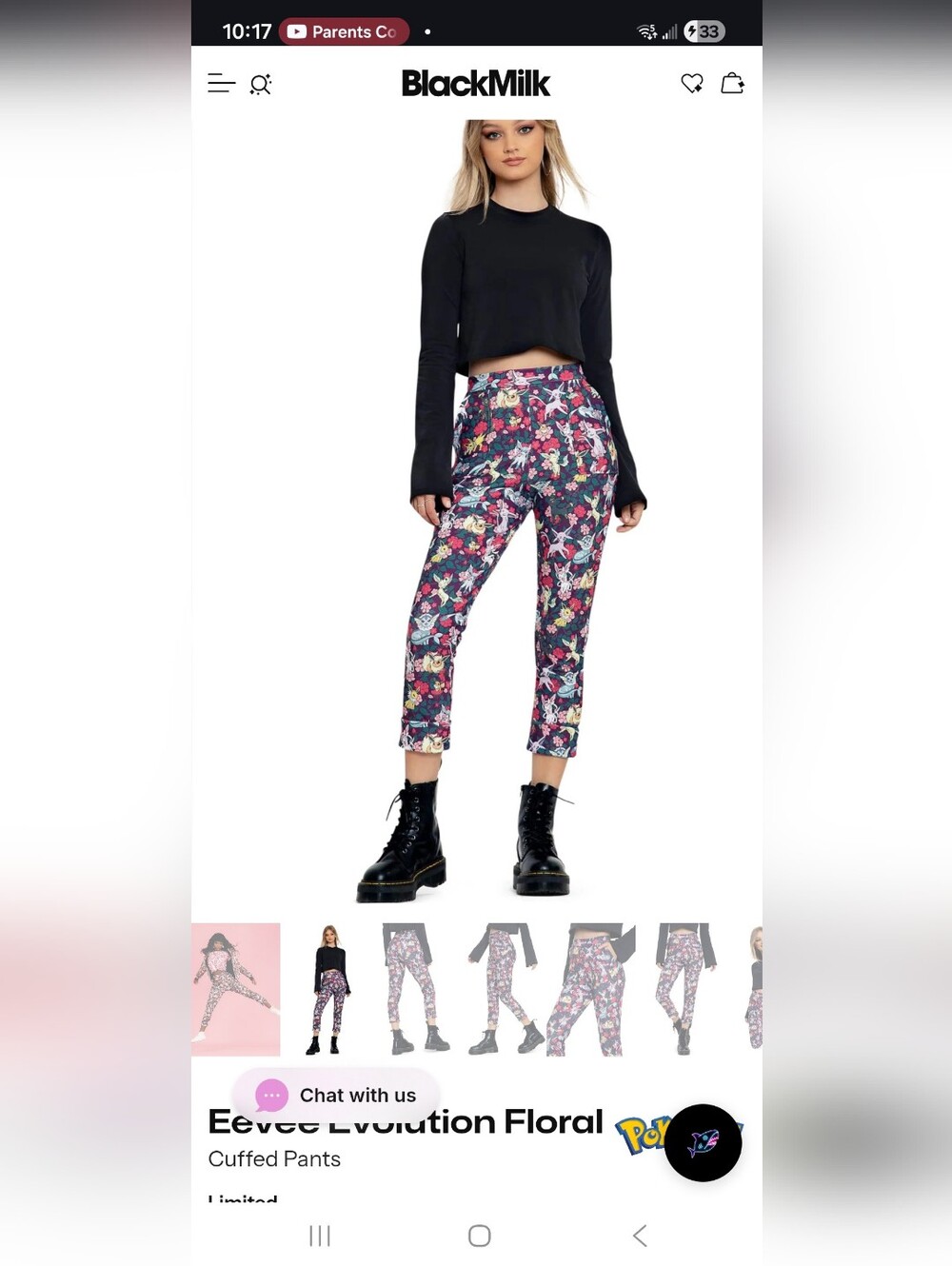 Eevee Evolution Floral Cuffed Pants